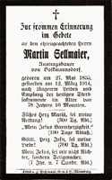 Sterbebildchen Martin Sellmaier *27.05.1835 †12.03.1914