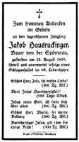 Sterbebildchen Jakob Hausruckinger, *1859 †25.08.1928