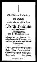 Sterbebildchen Therese Heilmeier, *18.01.1873 †21.11.1955