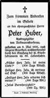 Sterbebildchen Peter Huber, *1842 †08.05.1931