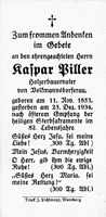 Sterbebildchen Kaspar Piller, *11.11.1853 †23.12.1934
