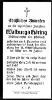 Sterbebildchen Walburga H�ring, *1882 †05.12.1942