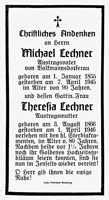 Sterbebildchen Michael u. Theresia Lechner, *01.01.1855 †07.04.1945 u. *03.08.1866 †01.04.1946