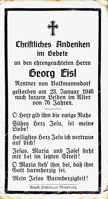 Sterbebildchen Georg Eisl, *1870 †23.01.1946
