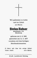 Sterbebildchen Stefan Hafner, *05.08.1901 †11.05.1977