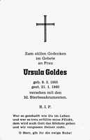 Sterbebildchen Ursula Goldes, *09.03.1905 †21.01.1980