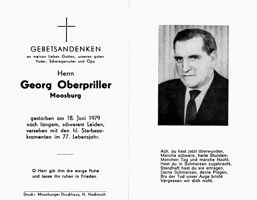Sterbebildchen Georg Oberpriller, *1902 †18.06.1979