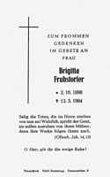Sterbebildchen Brigitta Fruhstorfer, *02.10.1898 †13.03.1984