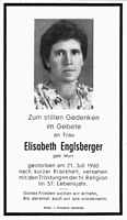 Sterbebildchen Elisabeth Englsberger, *1903 †21.07.1960