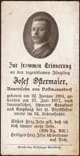 Sterbebildchen Josef Ostermaier *22.01.1884 †27.07.1917