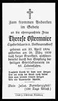 Sterbebildchen Therese Ostermaier, *23.04.1854 †26.03.1939