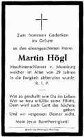 Sterbebildchen Martin Hgl, *01.06.1937 †23.12.1966