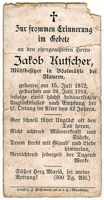 Sterbebildchen Jakob Kutscher *15.07.1872 †24.07.1914