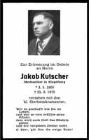 Sterbebildchen Jakob Kutscher, *03.05.1905 †25.09.1975