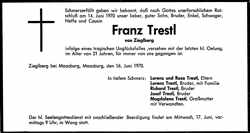 Badeunfall von Franz Trestl Juni 1970 - Todesanzeige