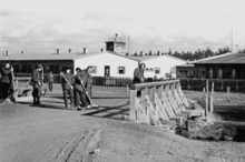 Moosburg, Mhlbachbrcke, Kriegsgefangene beim Brckenbau, 1940