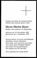 Sterbebildchen Martin Bauer, *10.11.1902 †01.12.1979
