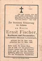Sterbebildchen Ernst Fischer, *24.06.1853 †14.03.1886