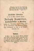 Sterbebildchen Joseph Aumiller, *1841 †03.03.1878