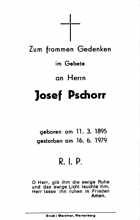 Sterbebildchen Josef Pschorr, *11.03.1895 †16.06.1979
