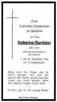 Sterbebildchen Katharina Oberloher, *1889 †25.10.1963