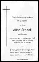 Sterbebildchen Anna Scheidl, *1895 †19.11.1963