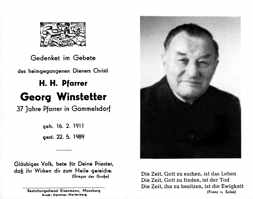 Sterbebildchen H.H. Georg Winstetter, *16.02.1911 †22.05.1989