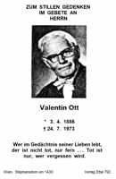 Sterbebildchen Valentin Ott, *03.04.1886 †24.07.1973