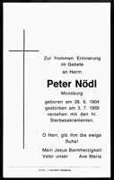 Sterbebildchen Peter Ndl, *28.06.1904 †03.07.1969