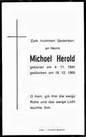 Sterbebildchen Michael Herold, *04.11.1894 †19.12.1968