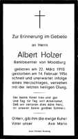 Sterbebildchen Albert Holzer, *22.03.1910 †14.02.1956