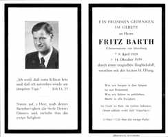Sterbebildchen Fritz Barth, *09.04.1919 †14.10.1959