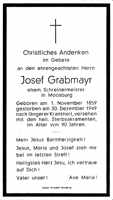 Sterbebildchen Josef Grabmayr, *01.11.1859 †30.12.1949