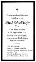 Sterbebildchen Alfred Schnelldorfer, *15.02.1946 †21.09.1954