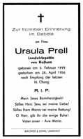 Sterbebildchen Ursula Prell, *05.02.1899 †28.04.1956