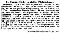 Dr. Hermann Mller ein rstiger Fnfundsiebziger, MZ Dienstag, 31. Mai 1966