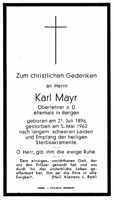 Sterbebildchen Karl Mayr, *21.07.1896 †05.05.1962