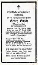Sterbebildchen Georg Hirsch, *28.03.1880 †17.09.1946