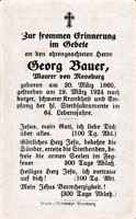 Sterbebildchen Georg Bauer, *20.03.1860 †19.03.1924
