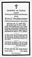 Sterbebildchen Konrad Hirschpointner, *11.04.1922 †29.11.1945