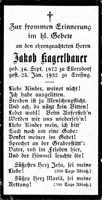 Sterbebildchen Jakob Kagerlbauer, *16.09.1872 †25.01.1932