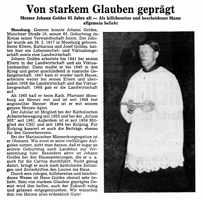 Johann Goldes, *28.02.1917 †23.03.1982  65 Jahre alt