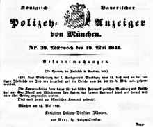 Sperrung der Isarbr�cke vom 24. bis 29. Mai 1841