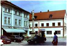 Moosburg Stadtplatz mit Mariens�ule 1993
