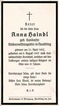 Anna Haindl, 1943