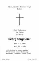 Sterbebildchen Georg Bergmeier, *1905 †1976