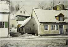 Burgermhlstrasse, colorierte Photographie von Valentin Ott um 1940