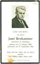 Sterbebildchen Josef Birnkammer, *1889 †1966
