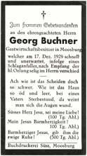 Sterbebildchen Georg Buchner *? †1929