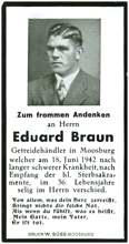 Sterbebildchen Eduard Braun *1906 †1942